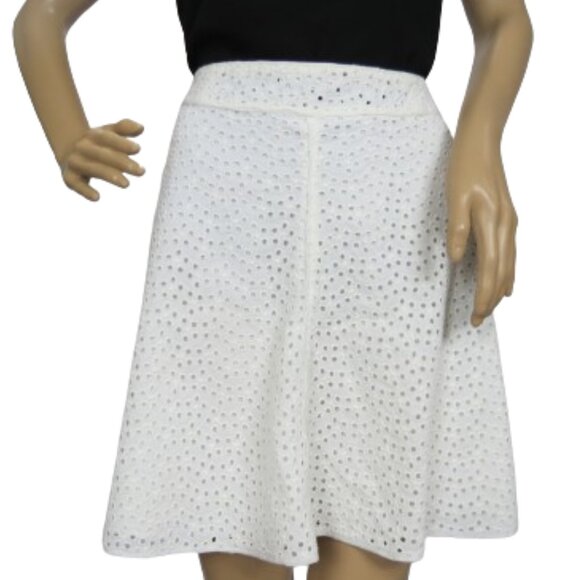 BCBG Maxazria White Eyelet Skirt - Picture 1 of 5
